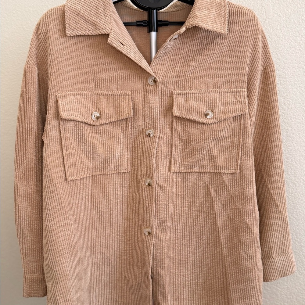 Tan Button Down Corduroy Shirt